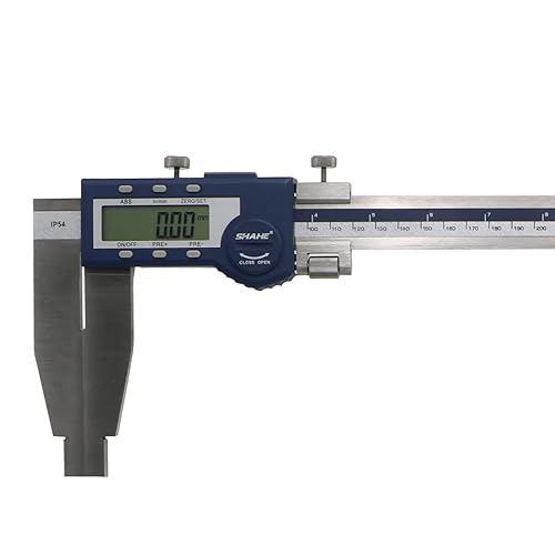 SHAHE Electronic Digital Caliper with 0-24'/600mm,0.0005'/(0.01mm) Resolution,+/-0.002' (0.05mm) Accuracy,Inch/Metric, Stainless Steel Jaws - Poueer