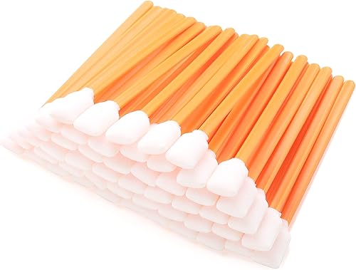 AAWipes Printer Cleaning Set - Cleanroom Cloth Wipes 6'x6' (Bag of 150 Pcs) & Double Knit 100% Polyester Wipers & Foam Cleaning Swab Sticks (200 pcs Large Rectangular Foam Tips, 5.25', Orange) - Poueer
