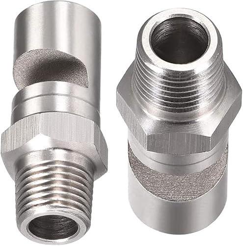 304 stainless steel cleaning nozzle wide angle fan nozzle (1/8, 1/4, 3/8, 1/2, 3/4BSPT) high pressure k wall cleaning nozzle flood flat nozzle 1/2 wide angle fan nozzle (Hole diameter 7.5mm) 5pcs - Poueer