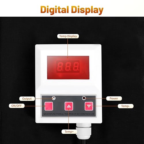 5 Gallon Insulated Pail Heater Honey Heating Blanket with Digital Display, 110V 400W Electric Honey Bucket Heater, 68-230℉ Bee Honey Warming Blanket for Honey Producers and Beekeepers - Poueer