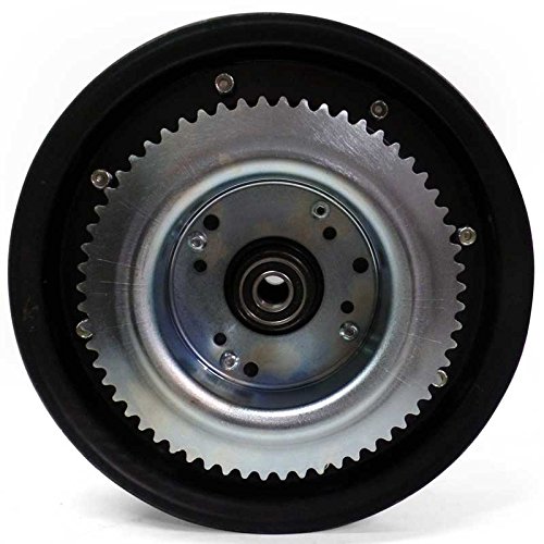 10' Steel Wheel, Black Oxide with Sprocket and Drum, 60 Tooth 35 Chain - Poueer