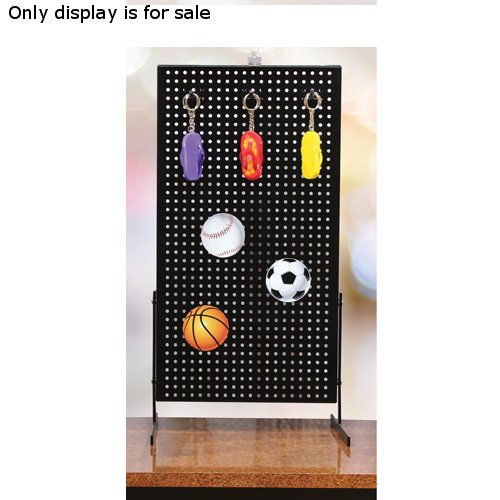 Countertop Metal Pegboard Display in Black - 11 W x 8 D x 20.5 H Inches - Poueer