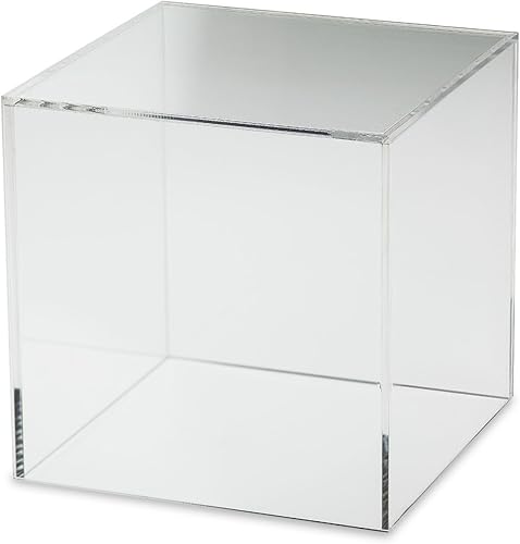 Source One Premium Clear Acrylic Display Case, Available with Additional Base (12 Inch Cube, No Base) - Poueer