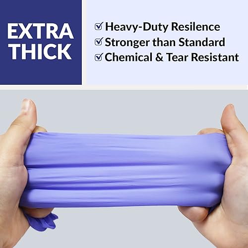 Klex Nitrile Exam Gloves - Medical Exam Grade, Powder Free, Rubber Latex Free, Strong 3.5mil, Food Safe, Lavender - Poueer