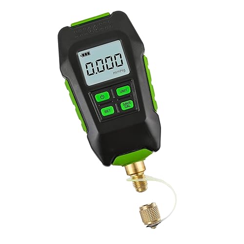 Micron Gauge, Digital Vacuum Gauge Professional Micron Meter with Large Backlit Display for Atmospheric Environment - Poueer