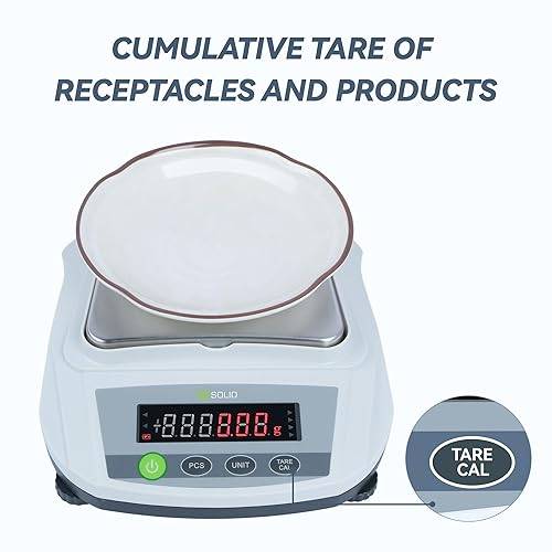 U.S. Solid Digital Lab Scale 2000g/4.4lb x 0.01g - Precision Analytical Balance Kitchen Jewelry Scientific Weighing - AC/DC Power - Poueer