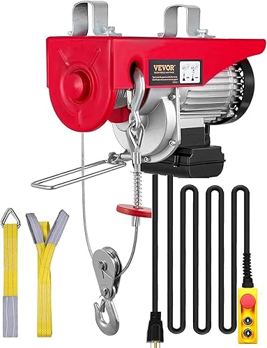 VEVOR 440lbs Electric Hoist with 14ft Wired Remote Control, Electric Hoist 110 Volt with 40ft Single Cable Lifting Height & Pure Copper Motor, for Garage Warehouse Factory - Poueer