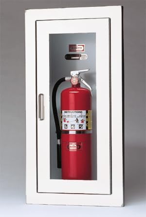 Larsen's 2409SM in Full Glass Architectural Surface Mounted Fire Extinguisher Cabinet for 10lb Fire Extinguishers - Poueer