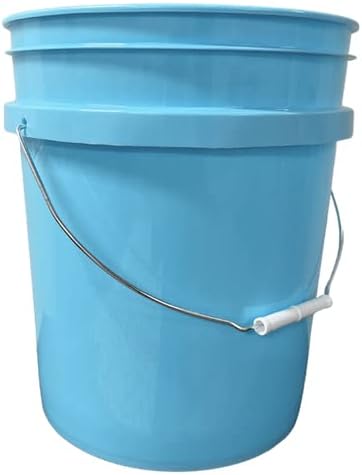House Naturals 5 Gallon Aqua Food Grade BPA Free Made in USA Bucket Pail with Blue Airtight Double Gasket Screw on Lid (Pack of 2) - Poueer