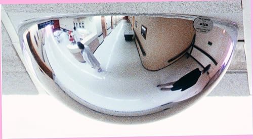 See All PVT-BAR2X2 Panaramic Full Dome T-Bar Plexiglas Security Mirror, 360 Degree Viewing Angle, 2' x 2' Drop In, 24' Diameter (Pack of 1) - Poueer