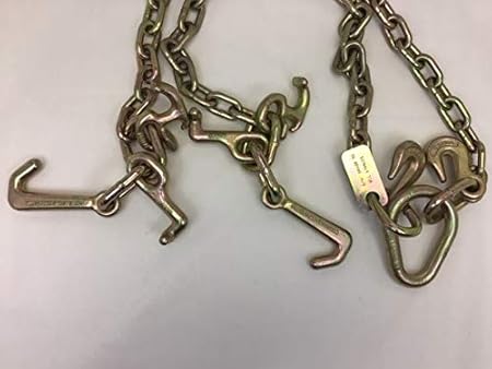 5/16' x 36' V-Chain Bridle with RT and Mini-J Cluster and Grab Hooks 4700 lbs WLL (1) - Poueer
