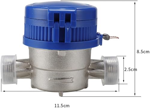 Cold Water Meter, 1/2 inch Thread Water Meter with Fittings and A Protective Cover for Garden and Home Usage - Poueer