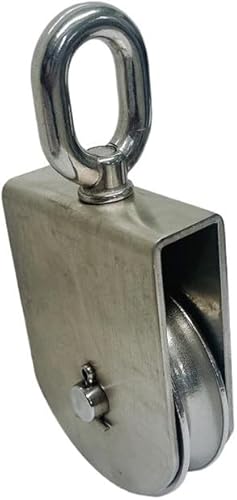 Marine 4' Sheave Square Block 5/8' Rope Wire Pulley 2000Lb WLL Stainless Steel - Poueer