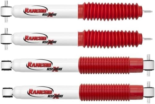 RS5000X Series Set of Front & Rear Shocks fits 1997 2006 Wrangler TJ with 2.5' Lift - Accommodates Larger Wheels - Includes TrendsAuto Decal - Poueer