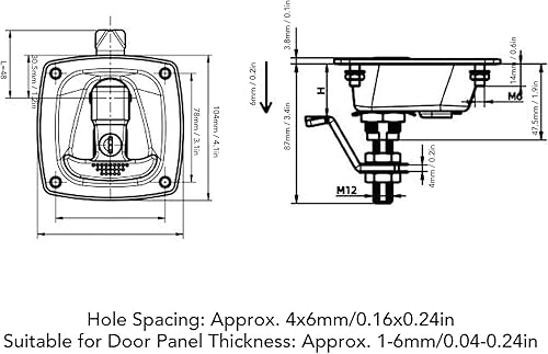 CHICIRIS T Handle , Zinc Alloy - Folding Compression Toolbox Lock, for RV, Boat - Poueer