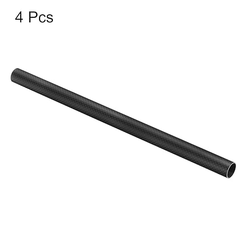 uxcell 4Pcs Carbon Fiber Tubes 25 x 27 x 500mm Matte Surface Rod 3K Roll Wrapped Carbon Round Tubing for RC Airplane Quadcopter Multicopter - Poueer