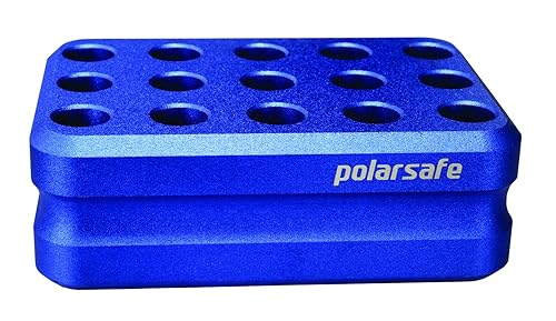 CB15 Polarsafe Aluminum Cooling Block 15-Well for 1.5-2.0 mL Tubes, Blue - Poueer