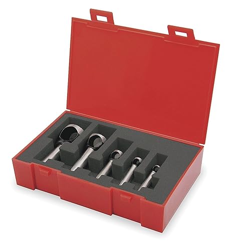 KEO 53519 Cobalt Steel Single-End Countersink Set, Uncoated (Bright) Finish, 82 Degree Point Angle, 5/16' - 1' Head Diameter - Poueer