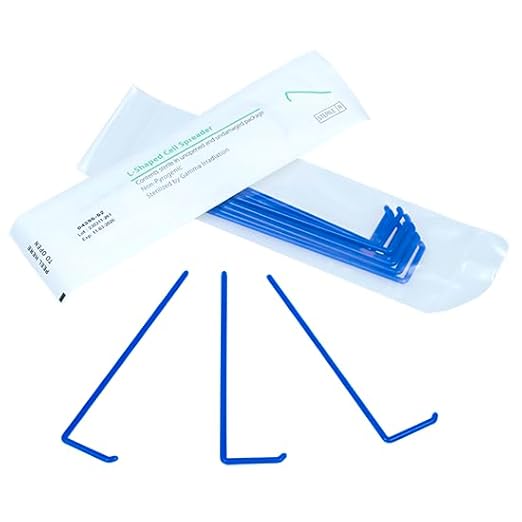 Argos C4050 Polypropylene Sterile Disposable Blue L-Shaped Cell Spreaders (Case of 500) - Poueer