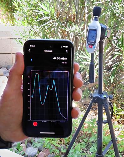 Sper Scientific Decibel Meter 850019 w/Bluetooth, Sound Level Meter 35 to 130 dB, SPL Meter A/C Weighted, Dual Range, Max/Min & Data Hold, Compact Audio Noise Measuring Device, Large Backlit Display - Poueer