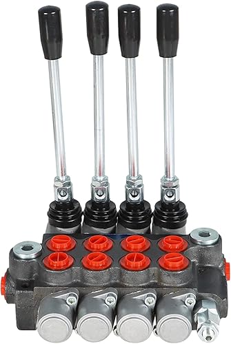 findmall Hydraulic Control Valve 4 Spool 11GPM Standard Double Acting Cylinder BSPP Interface - Poueer