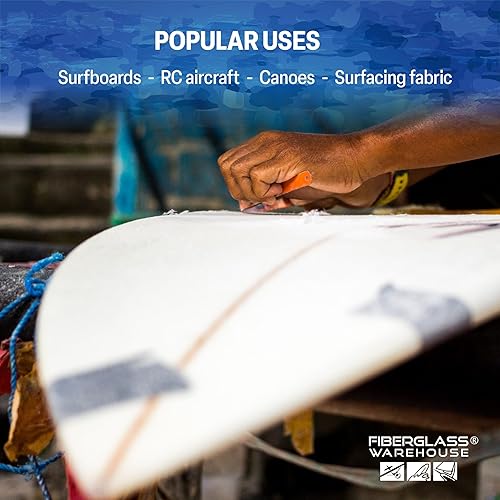 Fiberglass Warehouse 4 oz Fiberglass Cloth - 50' Wide x 10 Yards Long, Ideal for Automotive, Boat, Pool, Surfboard Repairs, General Use - High Strength, Easy to Cut, UV Resistant - Poueer