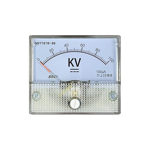 85c1 DC High Voltage Voltmeter 5kV 10kV 20kV 50kV 100kV Pointer Voltmeter Resistance Kilovoltmeter Detection High Voltage Instal 1Pcs(10KV and Resistance) - Poueer