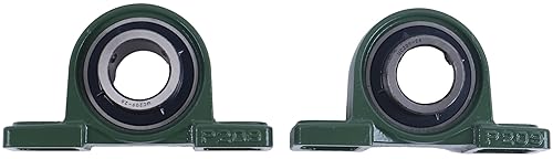 2X Bore 1-5/8' Pillow Block Mounted Ball Bearings UCP209-26 P2B-SC-110 Solid Cast Iron Base - Poueer