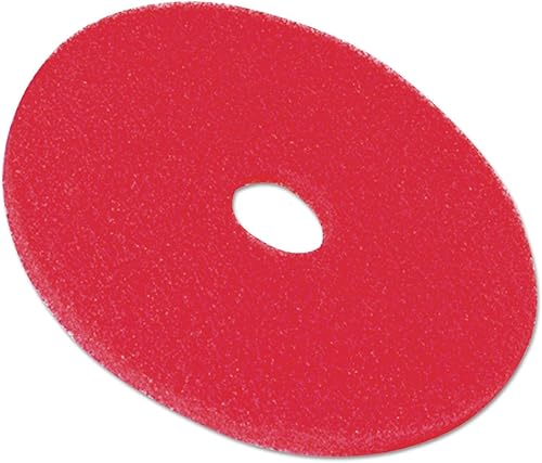 3M 08395 Low-Speed Buffer Floor Pads 5100, 20-Inch Diameter, Red, 5/Carton - Poueer
