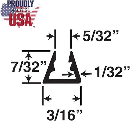 Outwater Plastics White 3/16'' Styrene Plastic U-Channel/C-Channel 46 Inch Lengths (Pack of 3) - Poueer