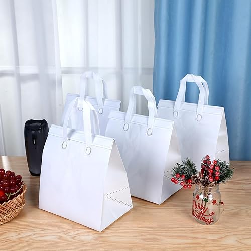 Hushee 200 Pcs Insulated Take out Bags Bulk Thermal Insulation Take Away Bags Disposable 10.24x11.02x6.69 Inch for Grocery Lunch Hot Cold Frozen Food Delivery Shipping Cooler(Black) - Poueer
