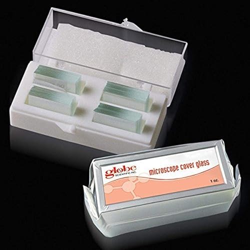 Globe Scientific 1402-10 Cover Glass, 20 x 20mm, #1 Thickness (Case of 10) - Poueer