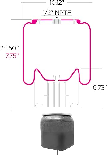 Load Boss LB8864 Air Spring Replaces Peterbilt 03-08716 & KW Low Air Leaf C81-1011 - Poueer