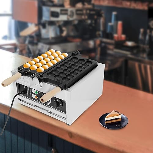 10 Molds Waffle Maker,110V Mini Waffle Maker,Nonstick Waffle Iron with Adjustable Time & Temperature Control for Bakeries, Restaurants (10 Molds Waffle) - Poueer