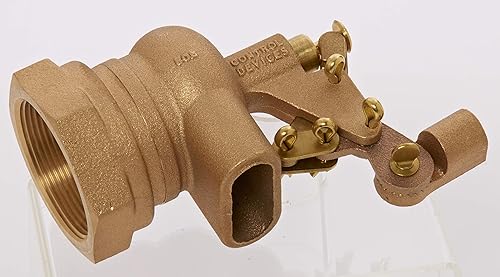 RF610 Series Bob Red Brass Float Valve with Compound Operating Lever, 1-1/2' NPT Female Inlet x Free Flow Outlet, 180 gpm at 85 psi Pressure - Poueer