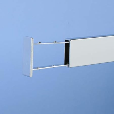 Rectangular Hangrail End Cap for 1.5' x .5' Retail Rectangle Tubes, Chrome, 100 Pack - Poueer
