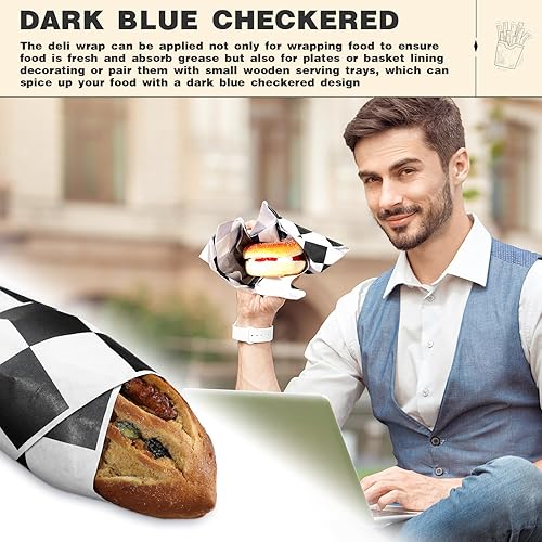 Colarr 1000 Pcs Waxed Paper Sheets Bulk 15 x 15 Inch Large Sandwich Wrapping Papers Checkered Deli Food Basket Liners for Burgers Bread Restaurant Barbecue Picnic(Red) - Poueer