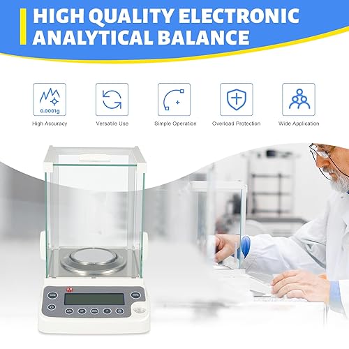 Lab Analytical Balance 120 x 0.0001g, Electronic Analytical Balance Lab Digital Precision Scale 0.001g Accuracy Precision Precision Balance Digital Scale Jewelry Scale - Poueer