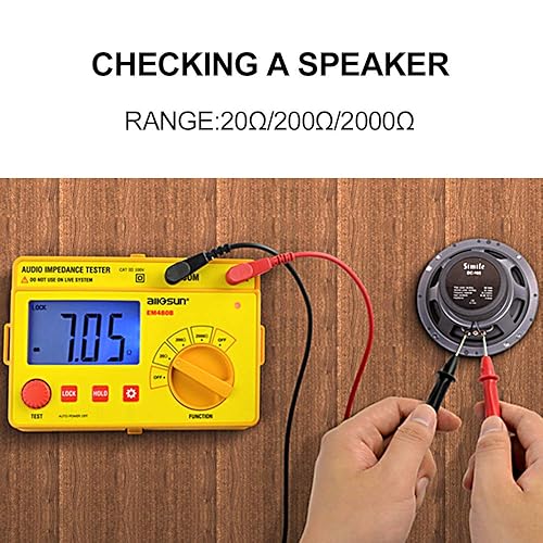 allsun Digital Insulation Resistance Meter, Earth Audio Impedance Tester, Handheld Megohmmeter, LCD Backlight, Yellow (EM480B) - Poueer