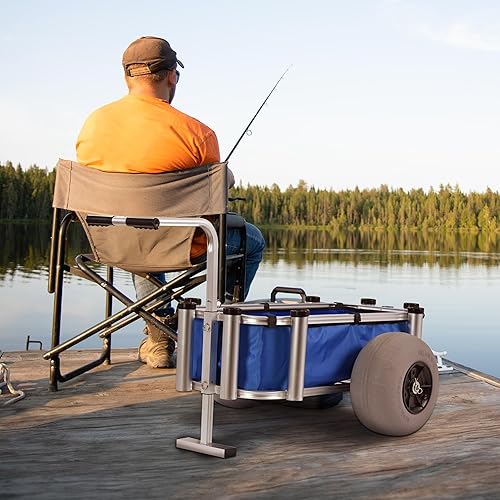 Juggernaut Storage Rolling Utility Cart, Heavy Duty & Waterproof Caddy, 220 lbs Capacity, Blue - Poueer
