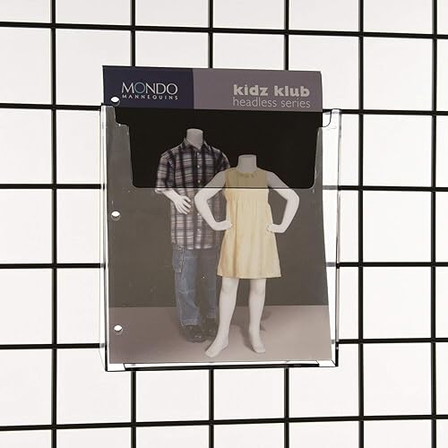 Gridwall 8.5' x 11' Clear Acrylic Literature, Brochure & Magazine Holder, 5 Pack - Poueer