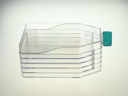 Nest Scientific 731001 5-Layer Polystyrene Cell Culture Flask, Plug Seal Cap, Straight Neck, Tissue Culture Treated, Sterile, Clear, 1 per Pack, 8 per Case (Pack of 8) - Poueer