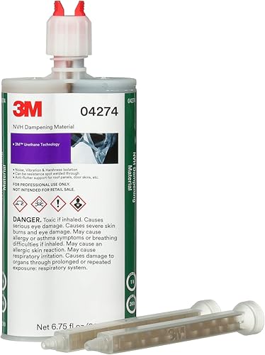 3M NVH Dampening Material 04274, Flexible, Non-Shrink, Non-Solvent, 200 mL Cartridge - Poueer