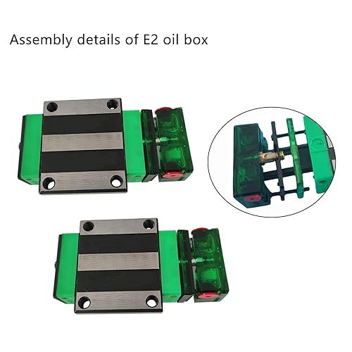 EGW15CA Carriage Slider Block, 2pcs EGW15CA Flange Bearing Slider Block with 2pcs E2 Oil Box Self-Lubricating Slider Assembly for 3D Printer, CNC Machine and DIY Project - Poueer