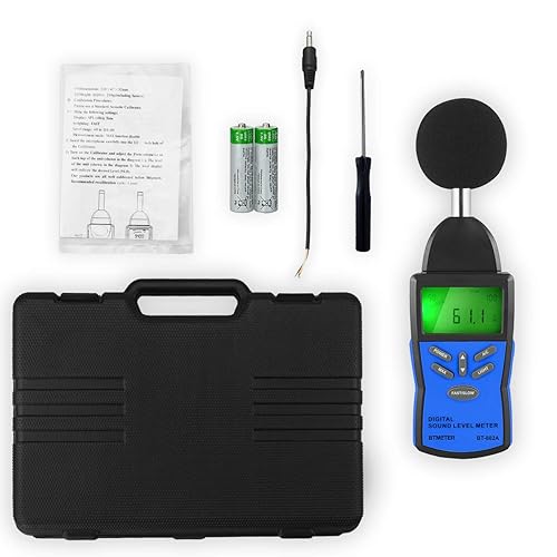 Precision Sound Level Meter, BTMETER Digital Decibel Tester for 30~130 dB Noise Volume Measurement with A/C Fast/Slow Weighting, Large Backlight Display BT-882A Decibel Reader - Poueer