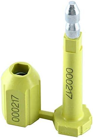 Amarine Made Bolt Seal (50 pcs) Shipping Seal with Print Progressive Numbering for Cargo Containers and Truck Trailers, Cargo Container Seals Yellow (50) - Poueer