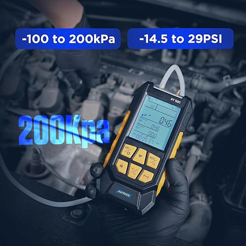 AUTOOL Manometer Gas Pressure Tester,Digital Manometer HVAC,11 Units Differential Dual Port Pressure Gauge -100 to 200Kpa,Data Zeroing with Backlight LCD Display - Poueer