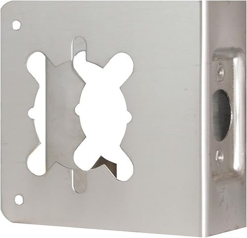 Don-Jo 81-2-CW 22 Gauge Stainless Steel Wrap-Around Plate, Satin Stainless Steel Finish, 4-3/4' Width x 4-1/2' Height, for Heavy Duty Grade 1 and Grade 2 Key in Levers - Poueer