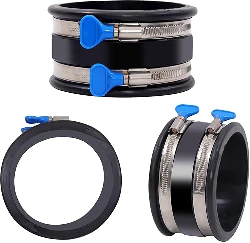 Dust-proof flexible cuff with stainless steel hose clip, flexible PVC connector for plastic and iron pipe connections, connector port dust collection fittings (4 inches,) - Poueer