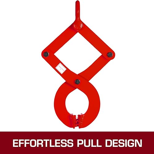 VEVOR Pallet Puller, 1T Steel Single Scissor Red Clamp with 2205 LBS Load Capacity Grabber, 4.3 Inch Jaw Opening and 0.5 Inch Jaw Height, Hook Pulling Hoisting Tool for Forklift Chain - Poueer